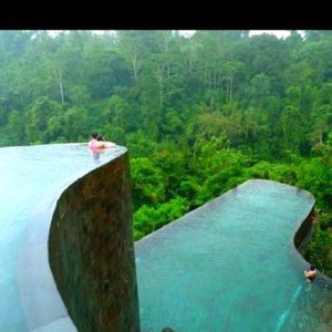 Hanging infinity pools in the Ubud Hanging Gardens, Bali